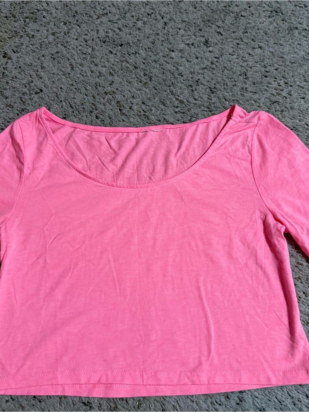 Vibrant Pink Scoop Neck Crop Top